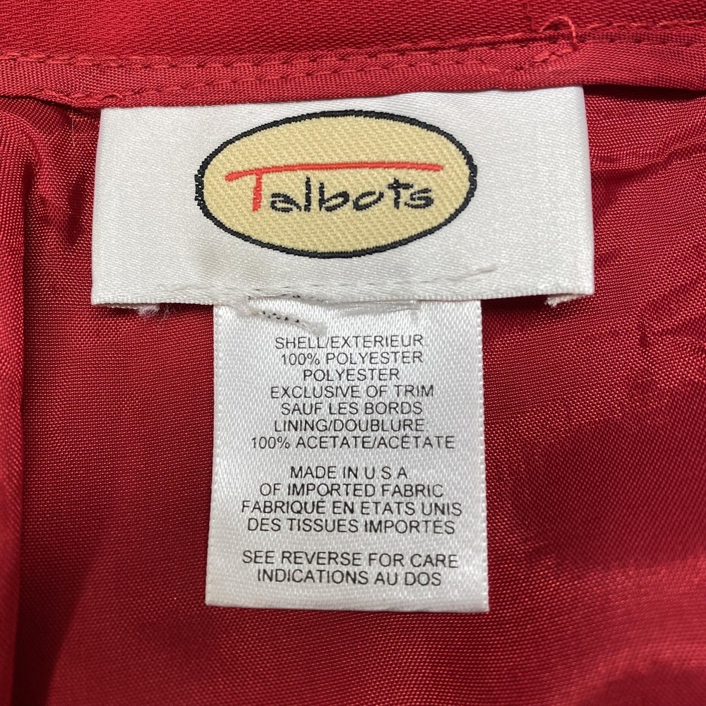 Talbots Skirt Womens 18 Red Pleated Hem Black Trim Lined Knee Length USA Made - Picture 2 of 10